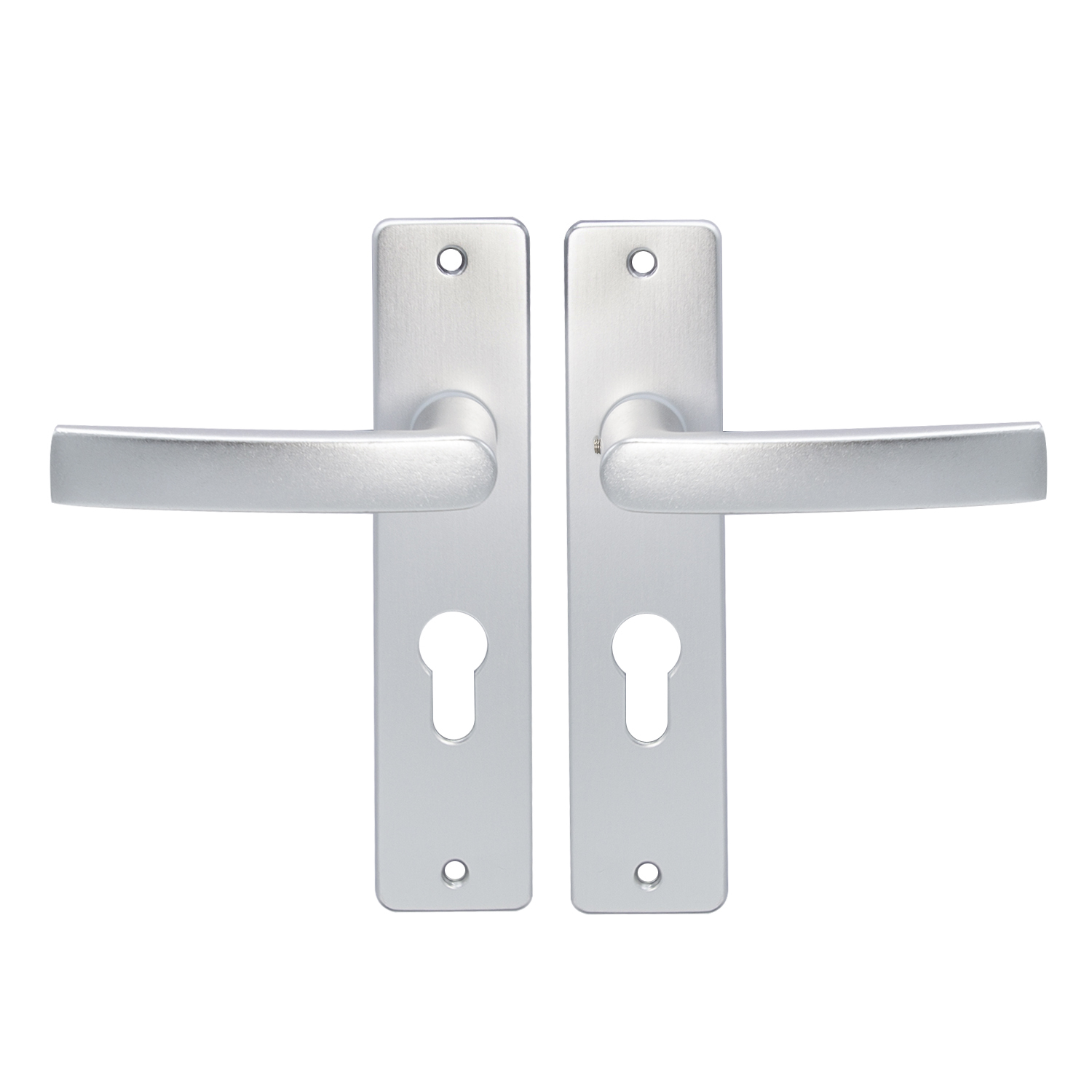 Deurbeslag Zilver – Cilindergat PZ55 · aluminium 180x41 mm | Sloten & Cilinders | Slotman Solutions